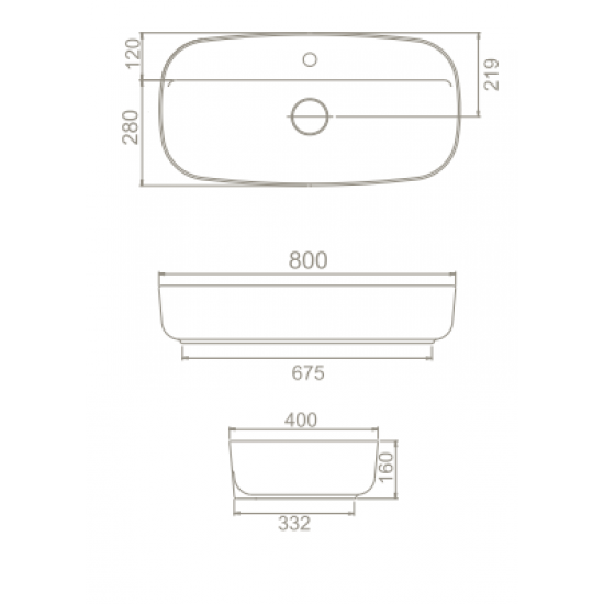Επικαθήμενος Νιπτήρας Πορσελάνης 80x40cm Cerastyle Aqua 077300-u Λευκό Επικαθήμενος Νιπτήρας Πορσελάνης 80x40cm Cerastyle Aqua 077300-u Λευκό